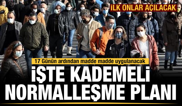 İşte kademeli açılma planı Tam kapanmanın ardından açılım, en risksiz alanlardan başlayacak. Önce okullar, sonra kuaförlere izin verilecek. Kafe ve lokantalar ay sonunu bekleyecek.