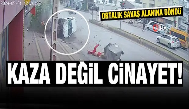 Ortalığın savaş alanına döndüğü kaza anı kamerada