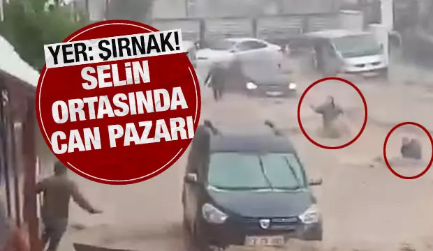 Şırnak'ta sel sularına kapılan kadın ve çocuğu vatandaşlar kurtardı